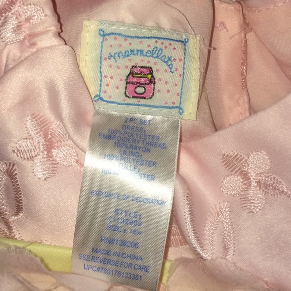 Girls Light Pink with Lime Long Dress 18 months - Picture 3 of 4